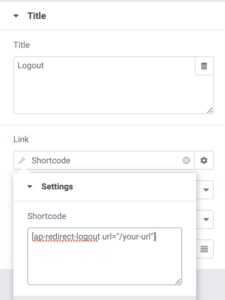Elementor Logout LInk