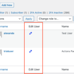 Edit user Icon on WordPress User Table